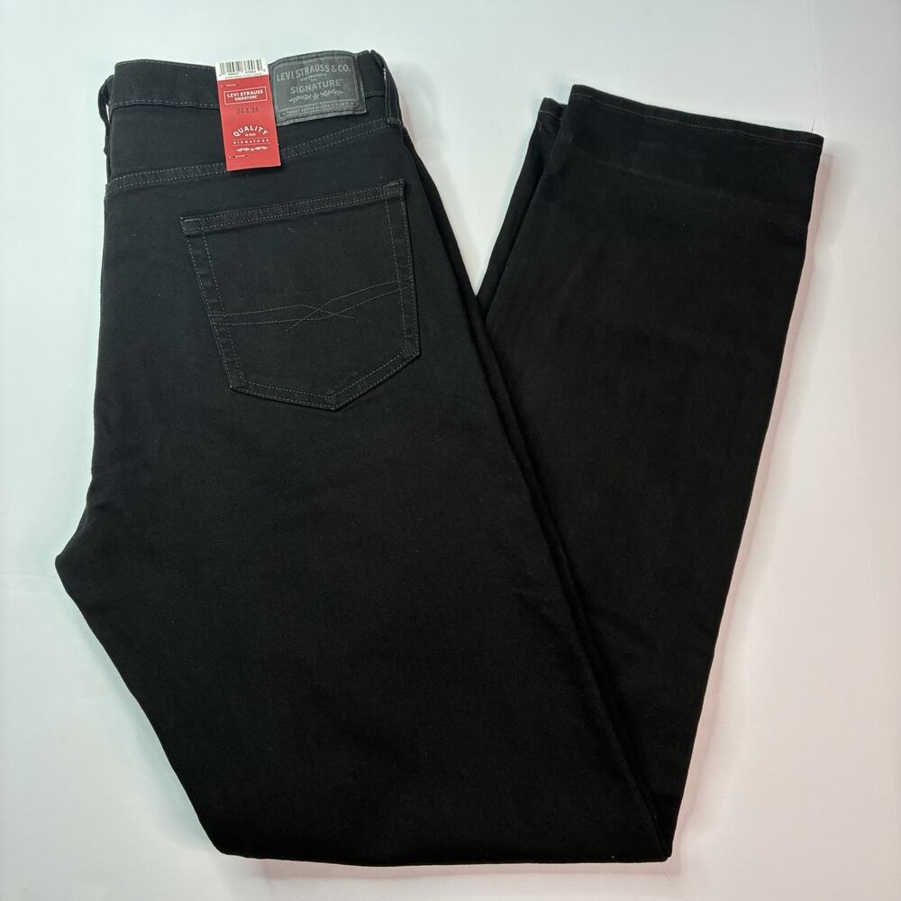 Signature By Levi Strauss Original Straight Jeans Men's Size 34x34 Black